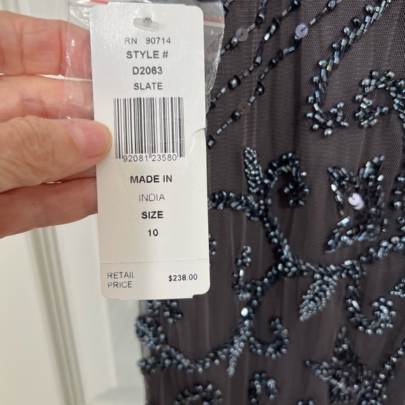 Pisarrio Nights Fully beaded mesh Column Gown. - Picture 7 of 14